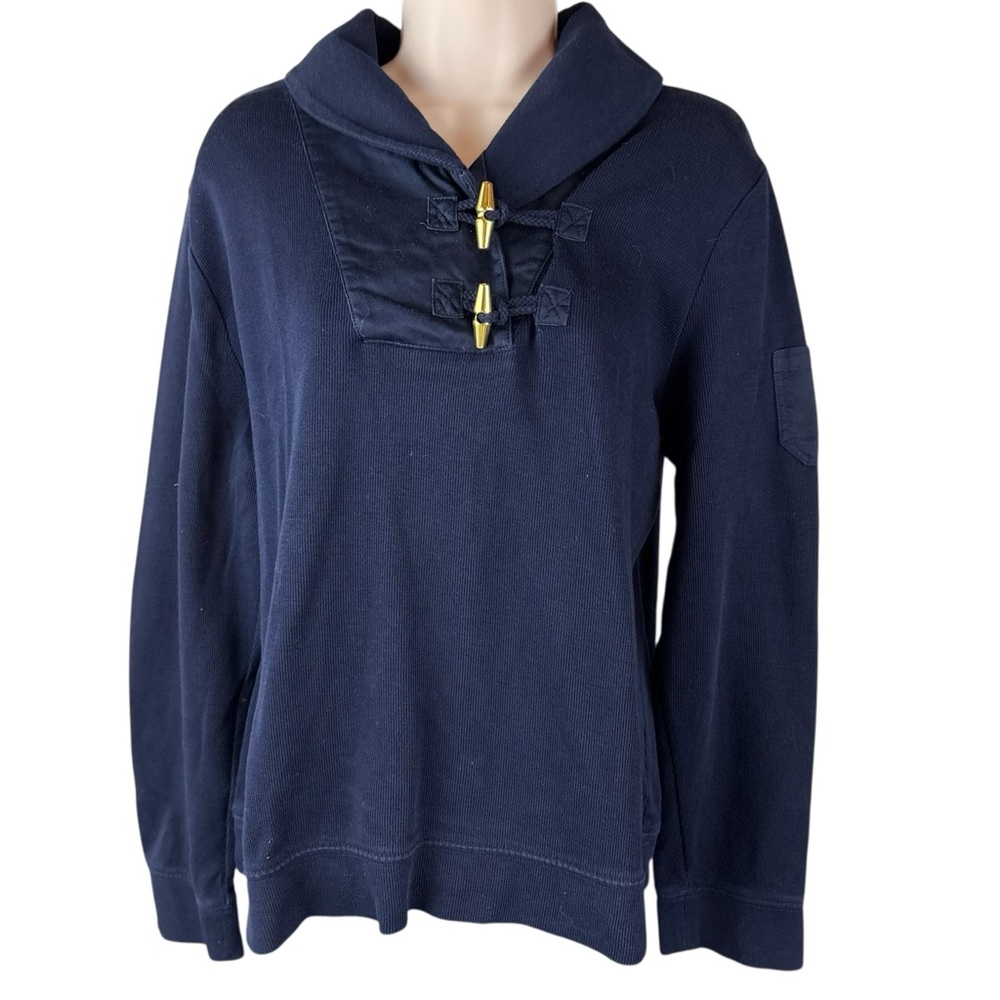 LRL Nautical Sweater Women’s XL Pullover Toggle Rugged Cozy (882)